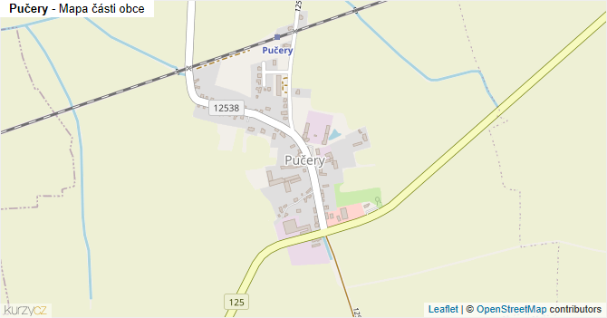 Pučery - mapa části obce