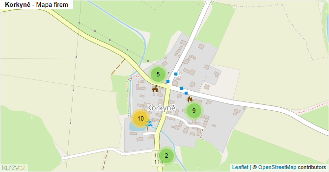 Korkyně - mapa firem