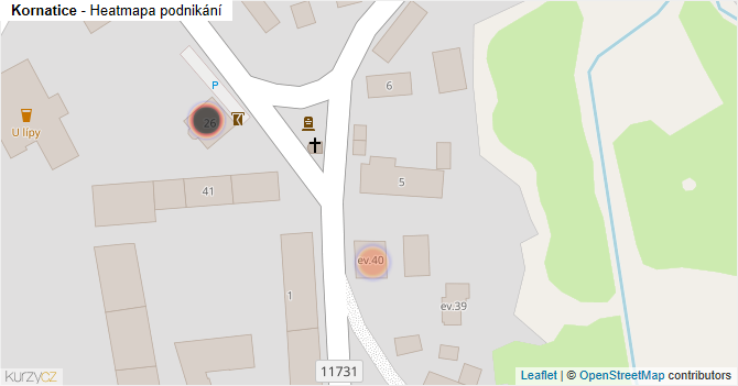 Kornatice - mapa podnikání