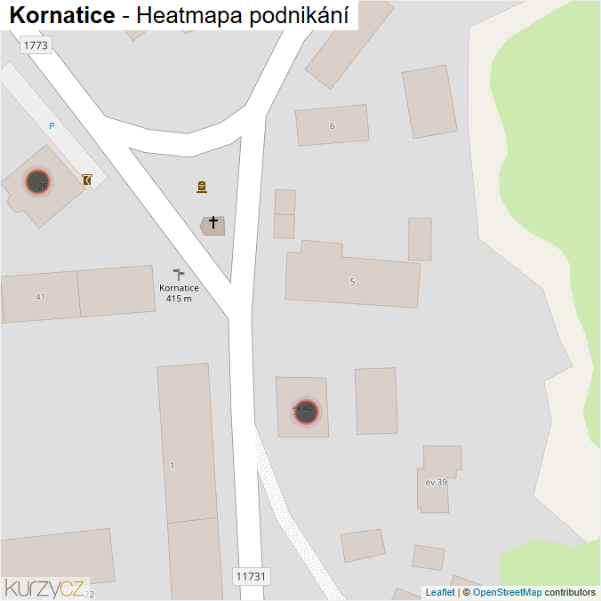 Mapa Kornatice - Firmy v obci.