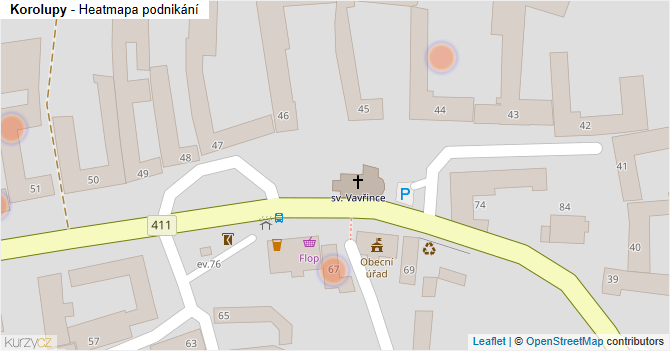 Korolupy - mapa podnikání