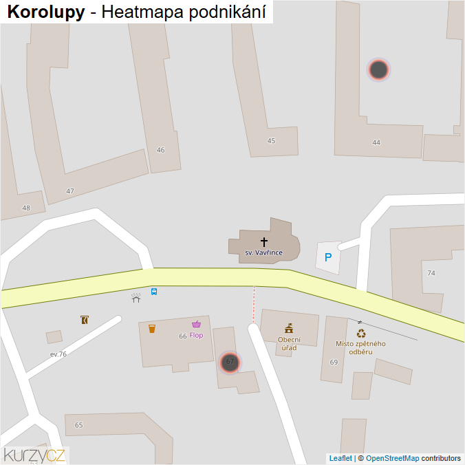 Mapa Korolupy - Firmy v obci.