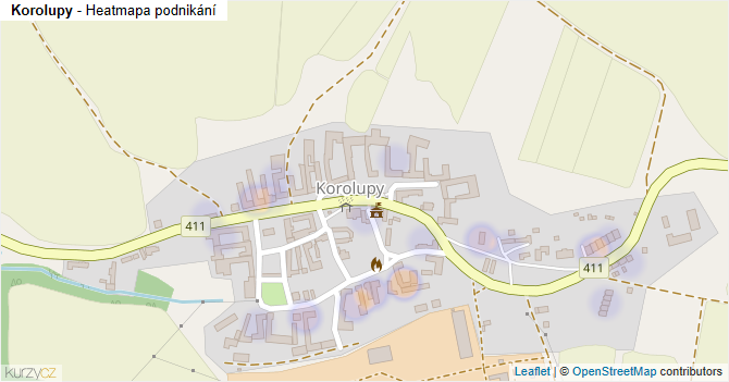 Korolupy - mapa podnikání