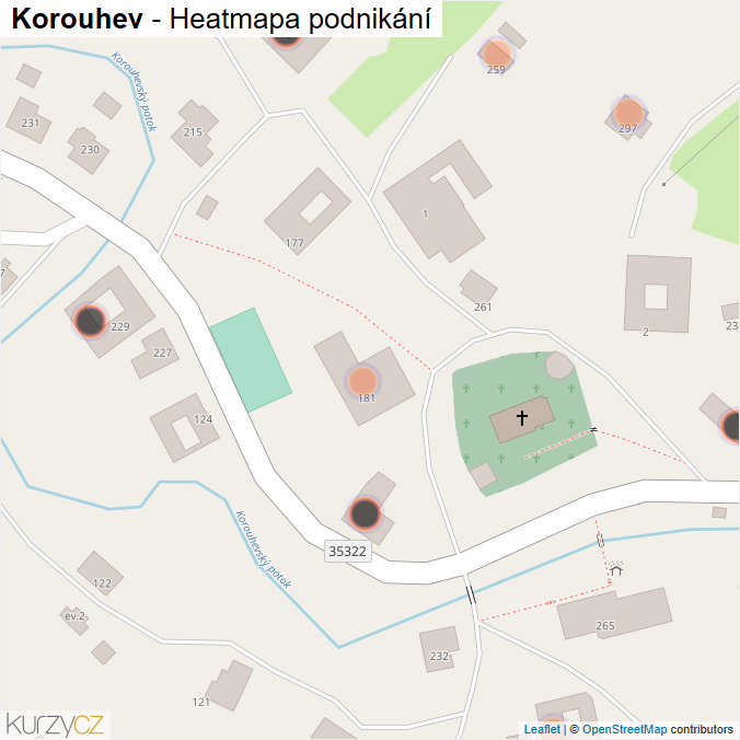 Mapa Korouhev - Firmy v obci.