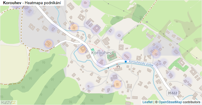 Korouhev - mapa podnikání