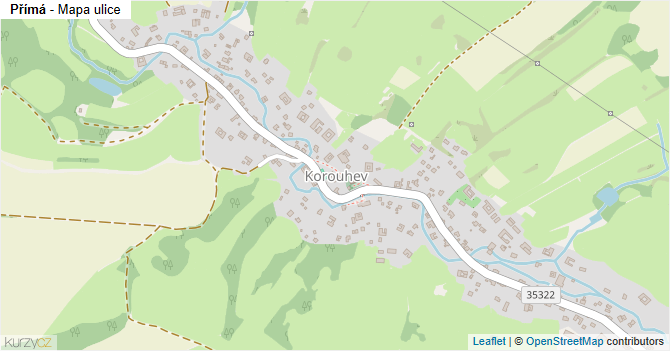 Přímá - mapa ulice