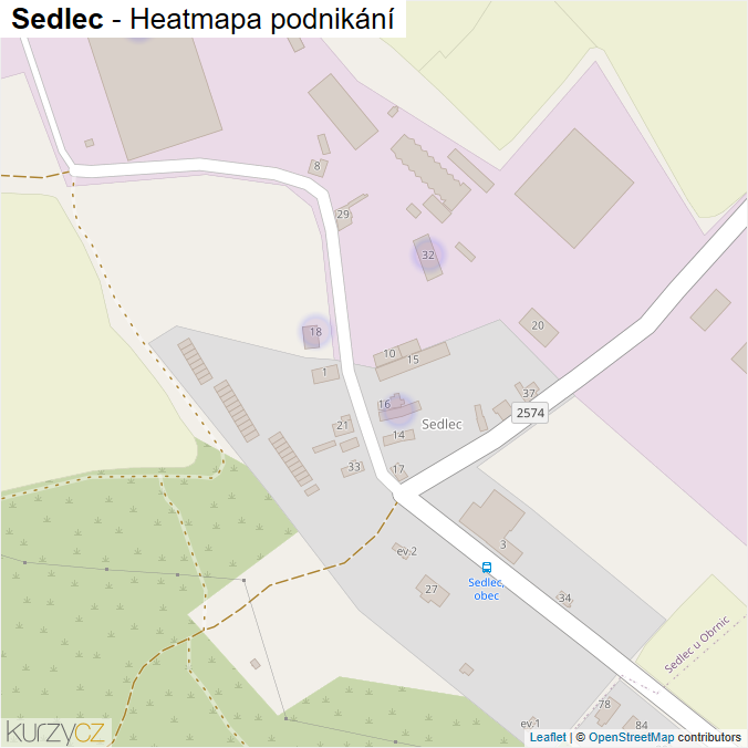 Mapa Sedlec - Firmy v části obce.
