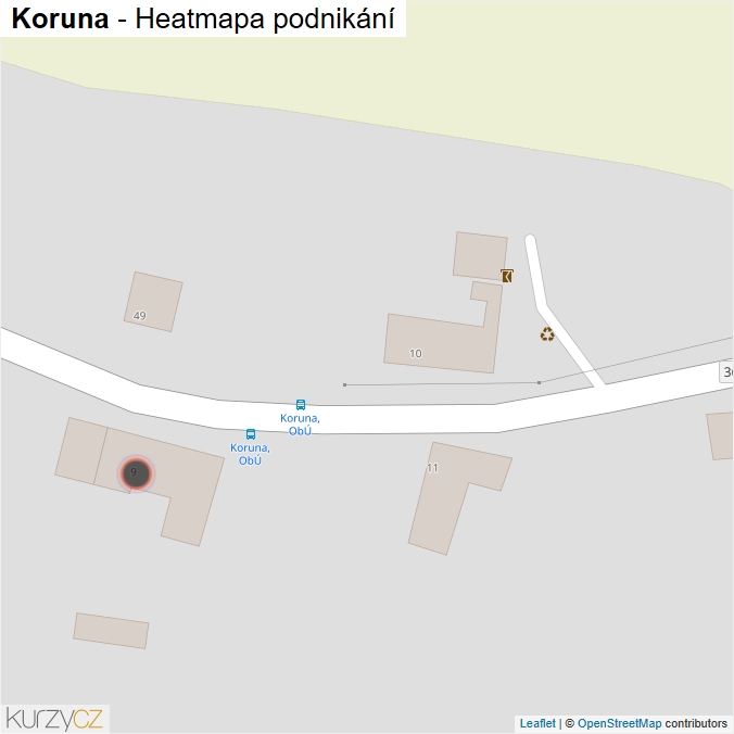 Mapa Koruna - Firmy v obci.