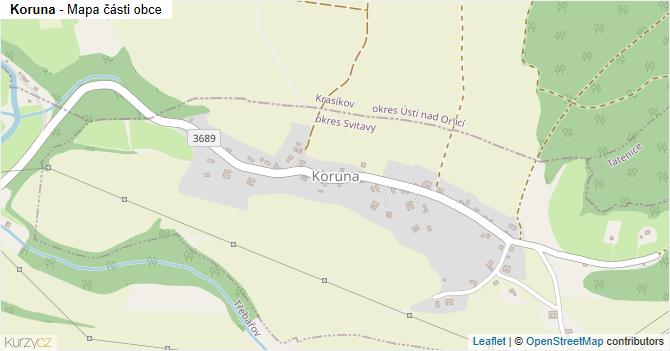 Koruna - mapa části obce