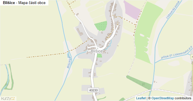 Blišice - mapa části obce