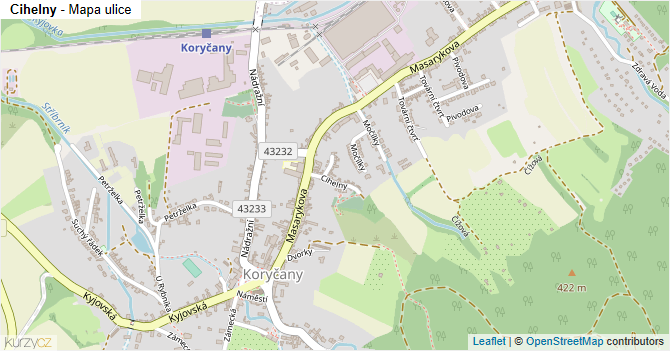 Cihelny - mapa ulice