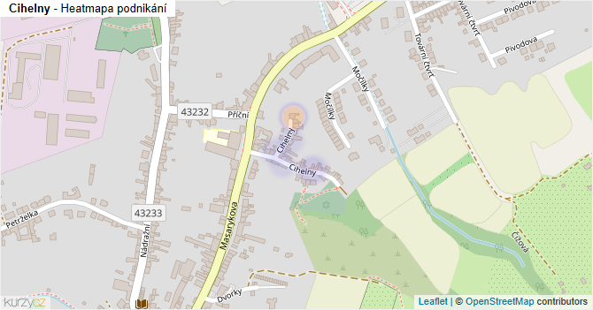 Cihelny - mapa podnikání