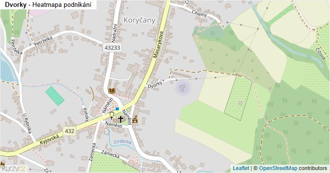 Dvorky - mapa podnikání