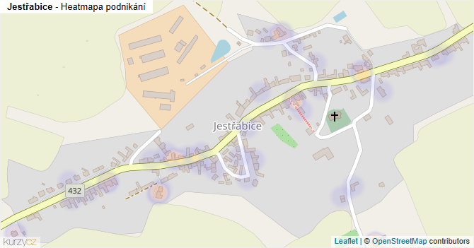 Jestřabice - mapa podnikání