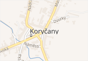 Koryčany v obci Koryčany - mapa části obce