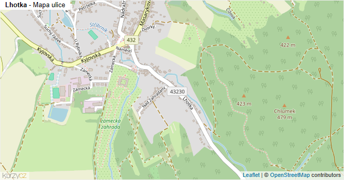 Lhotka - mapa ulice