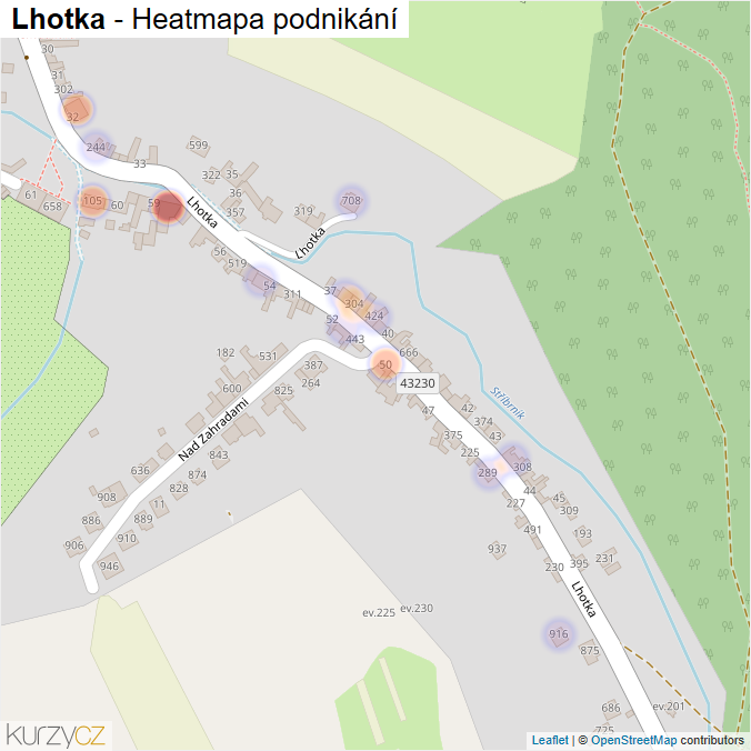 Mapa Lhotka - Firmy v ulici.