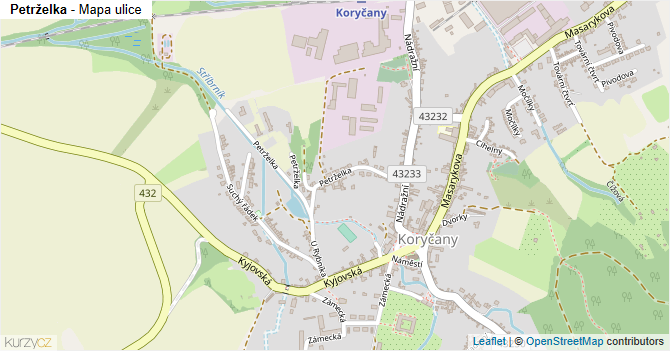 Petrželka - mapa ulice