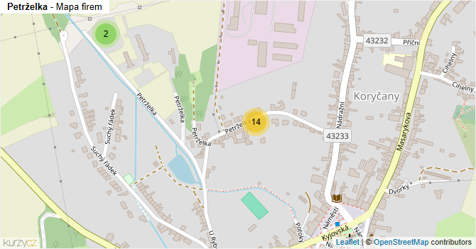 Petrželka - mapa firem