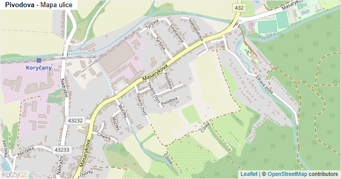 Pivodova - mapa ulice