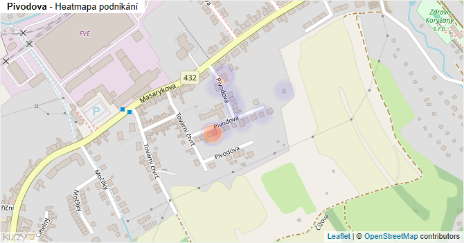 Pivodova - mapa podnikání