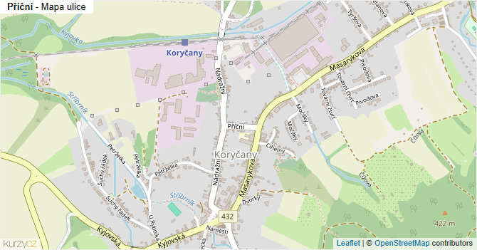 Příční - mapa ulice