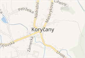 Samoty Češky v obci Koryčany - mapa ulice