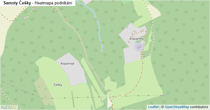 Samoty Češky - mapa podnikání