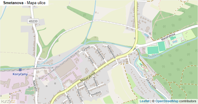 Smetanova - mapa ulice