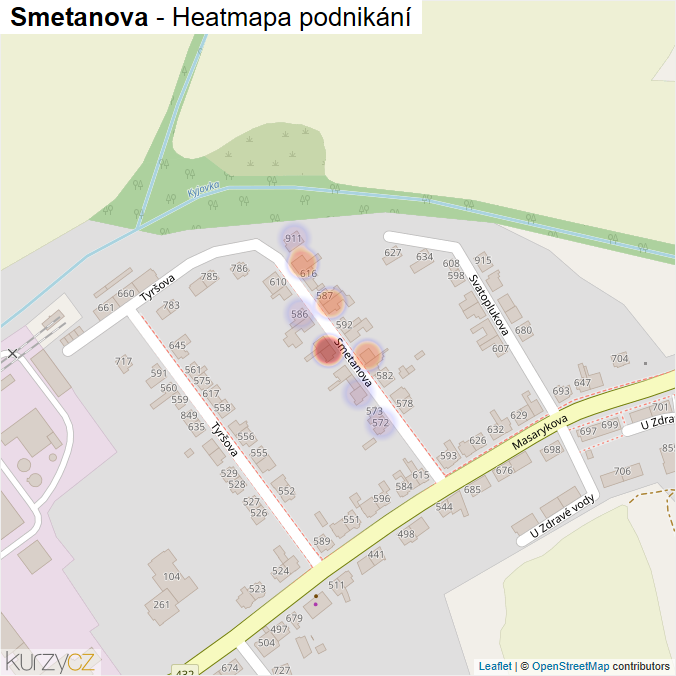 Mapa Smetanova - Firmy v ulici.