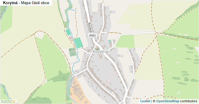 Korytná - mapa části obce