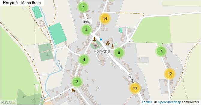 Korytná - mapa firem
