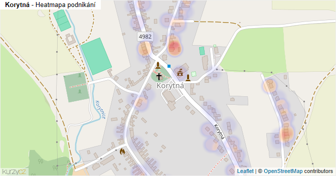 Korytná - mapa podnikání