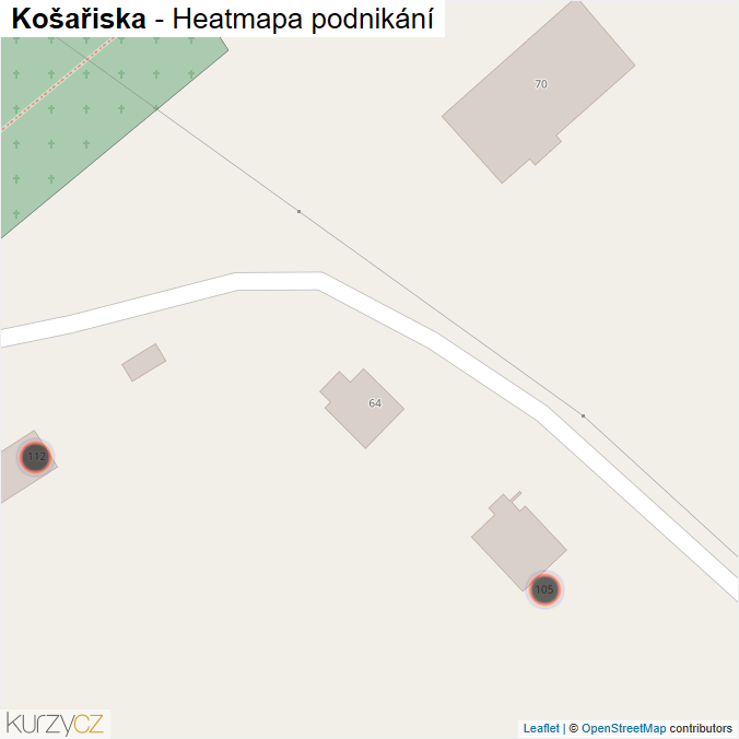 Mapa Košařiska - Firmy v obci.