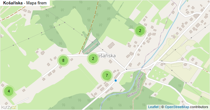Košařiska - mapa firem