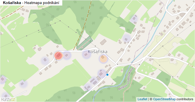 Košařiska - mapa podnikání