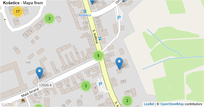 Košetice - mapa firem