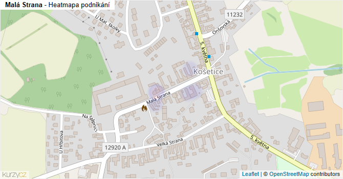 Malá Strana - mapa podnikání