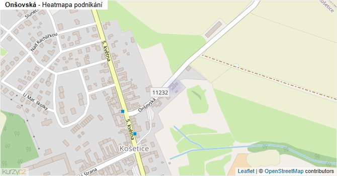 Onšovská - mapa podnikání