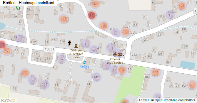 Košice - mapa podnikání