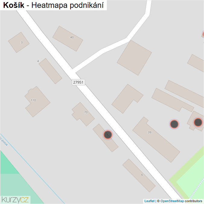 Mapa Košík - Firmy v obci.