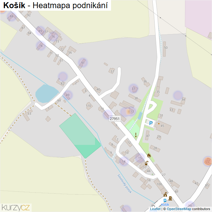 Mapa Košík - Firmy v části obce.