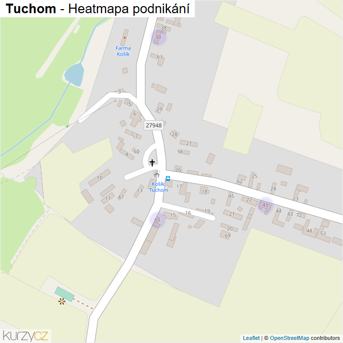 Mapa Tuchom - Firmy v části obce.