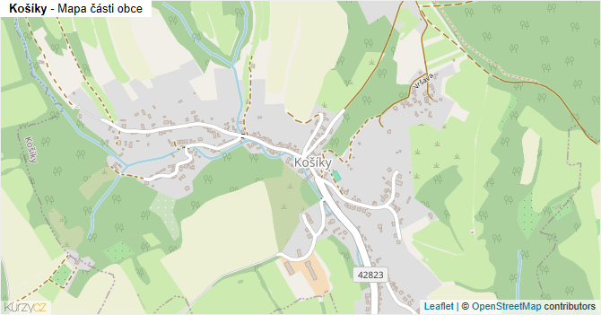 Košíky - mapa části obce