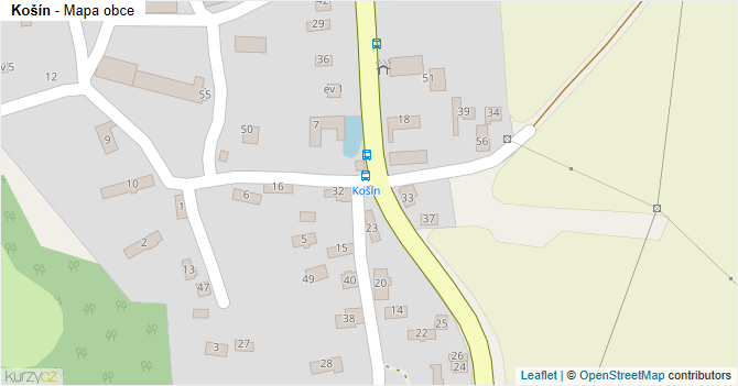 Košín - mapa obce