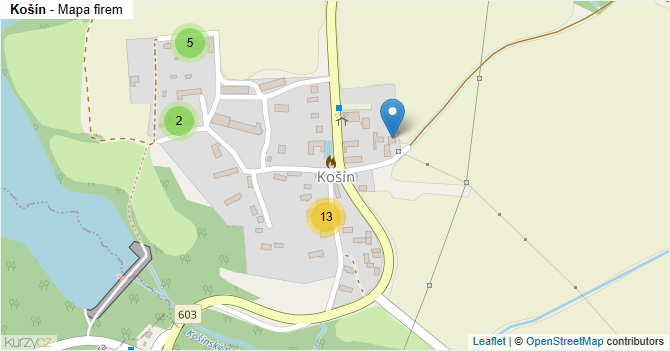 Košín - mapa firem