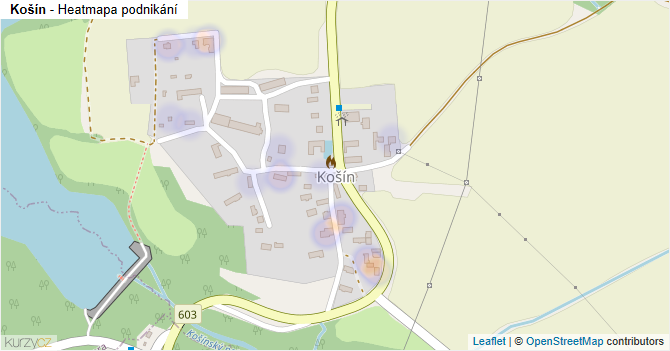 Košín - mapa podnikání