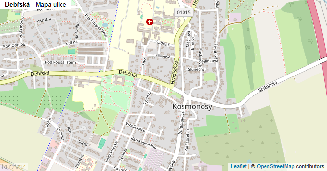 Debřská - mapa ulice
