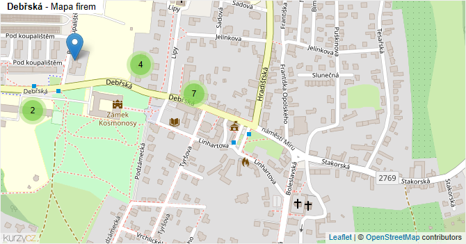 Debřská - mapa firem