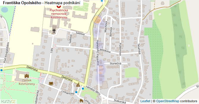 Františka Opolského - mapa podnikání